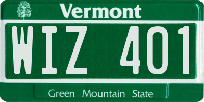VT license plate WIZ401