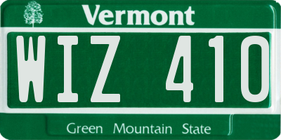 VT license plate WIZ410