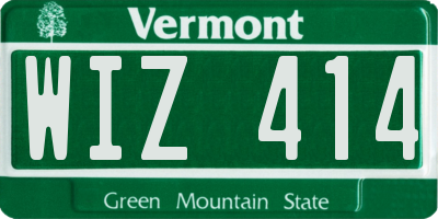 VT license plate WIZ414