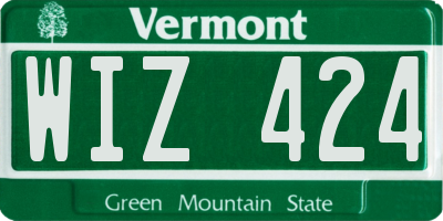 VT license plate WIZ424