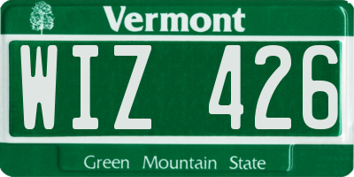VT license plate WIZ426