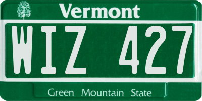 VT license plate WIZ427