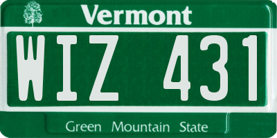 VT license plate WIZ431