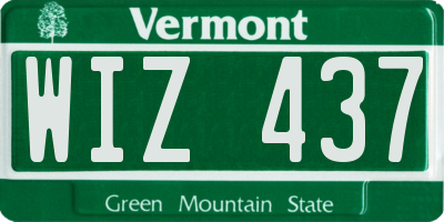 VT license plate WIZ437