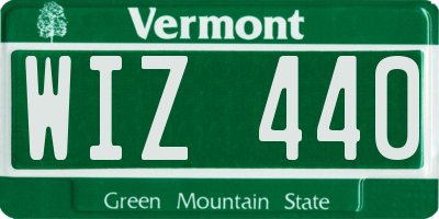VT license plate WIZ440