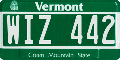 VT license plate WIZ442