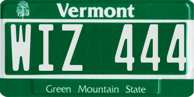 VT license plate WIZ444