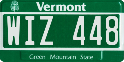 VT license plate WIZ448
