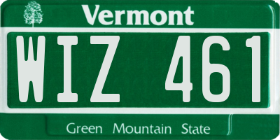 VT license plate WIZ461