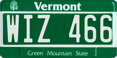 VT license plate WIZ466