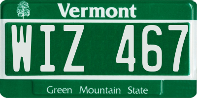 VT license plate WIZ467