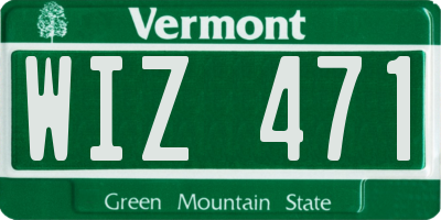 VT license plate WIZ471