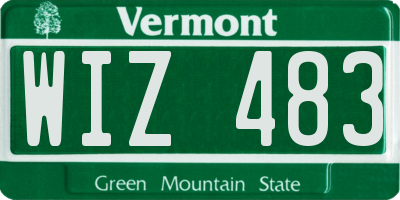 VT license plate WIZ483