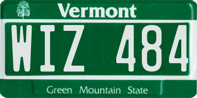 VT license plate WIZ484