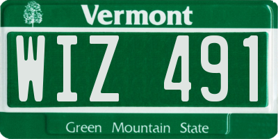 VT license plate WIZ491