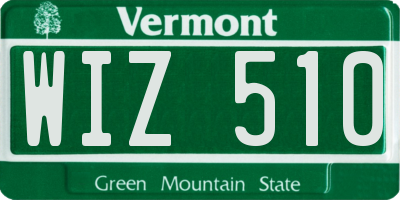 VT license plate WIZ510