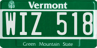 VT license plate WIZ518