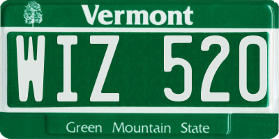 VT license plate WIZ520