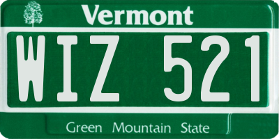 VT license plate WIZ521