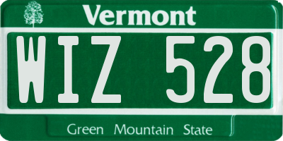 VT license plate WIZ528