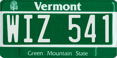 VT license plate WIZ541