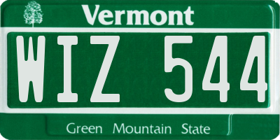 VT license plate WIZ544