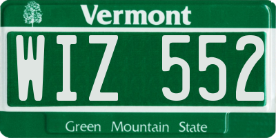 VT license plate WIZ552