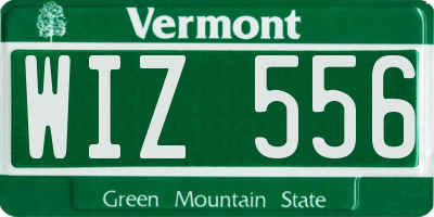 VT license plate WIZ556