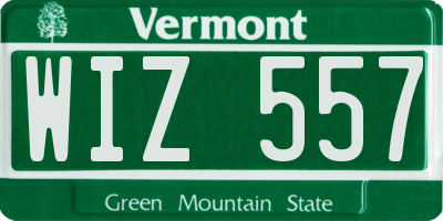 VT license plate WIZ557