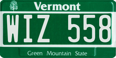 VT license plate WIZ558