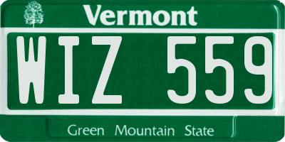 VT license plate WIZ559