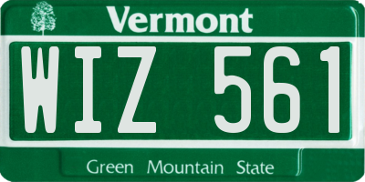 VT license plate WIZ561