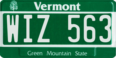 VT license plate WIZ563