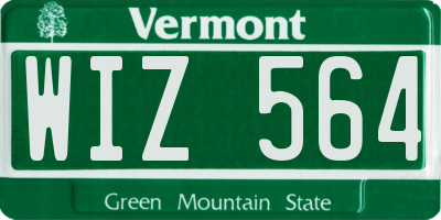 VT license plate WIZ564