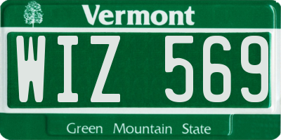 VT license plate WIZ569