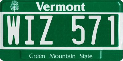 VT license plate WIZ571