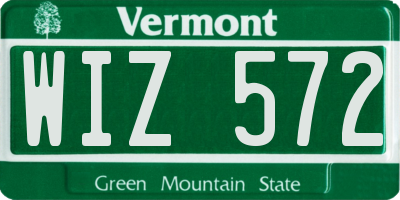 VT license plate WIZ572
