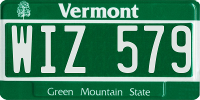 VT license plate WIZ579