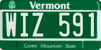 VT license plate WIZ591