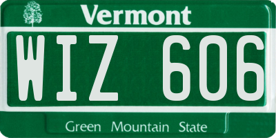 VT license plate WIZ606