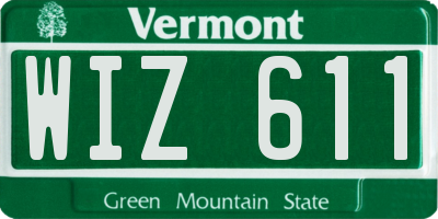 VT license plate WIZ611