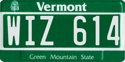 VT license plate WIZ614