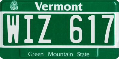 VT license plate WIZ617