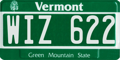 VT license plate WIZ622