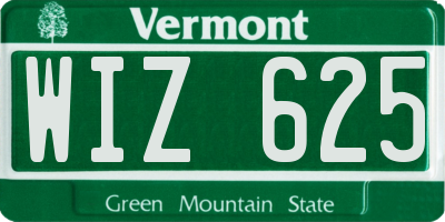VT license plate WIZ625