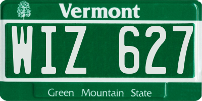 VT license plate WIZ627