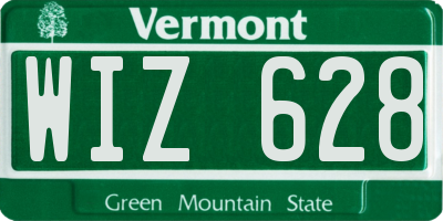 VT license plate WIZ628