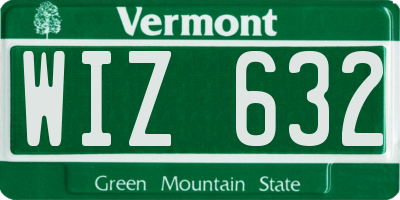 VT license plate WIZ632