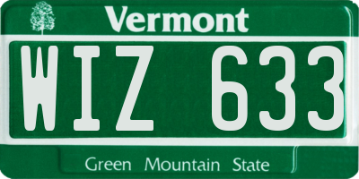 VT license plate WIZ633