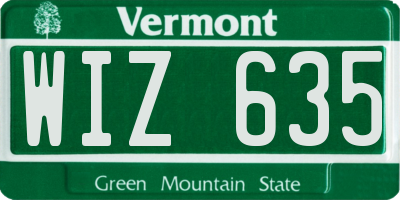 VT license plate WIZ635